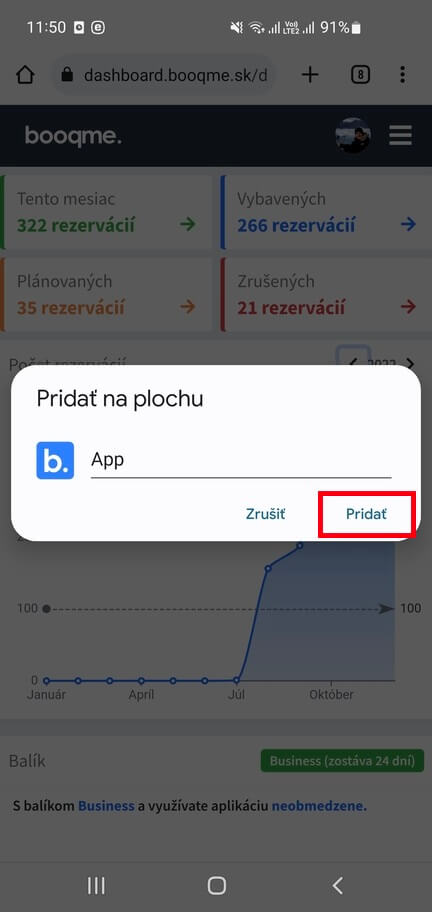 android - potvrdit přidání na plochu